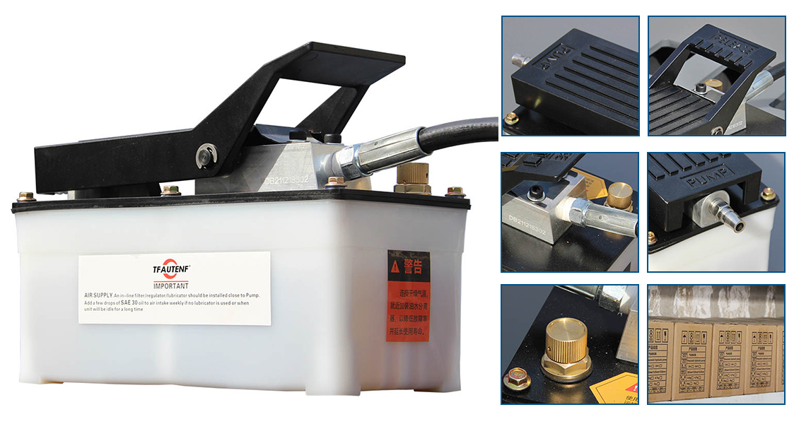 air over hydraulic pump with 1.6 liter reservoir