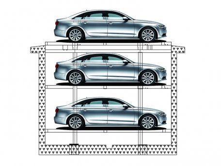 TF-PL403 four post car lift (three parking spaces)