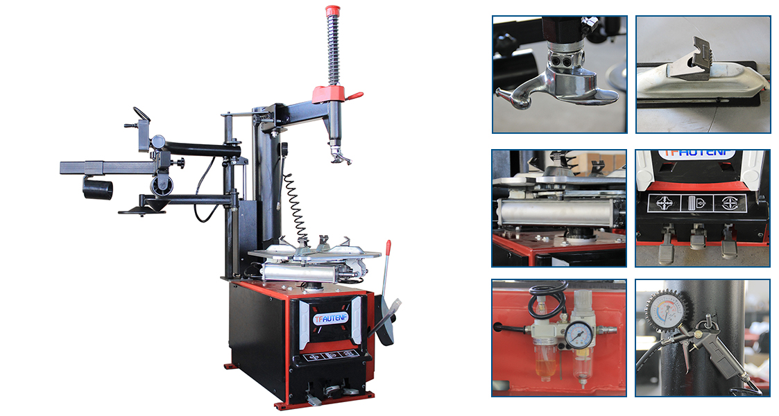 tire changer with left-hand swing arm